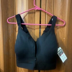 NWT Duluth Trading Co Black Front-Zip Sports Bra High Impact